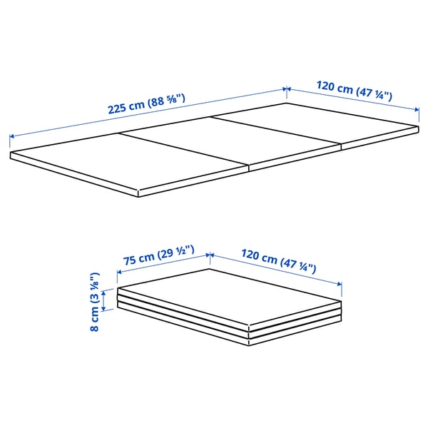 PASSBIT Gymnastikmatta, hopvikbar, blå, 120x225 cm
