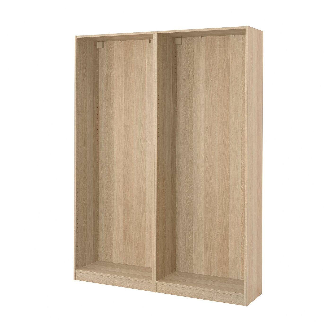 IKEA PAX 2 garderobsstommar, vitlaserad ekeffekt, ekmönstrad, 150x35x201 cm