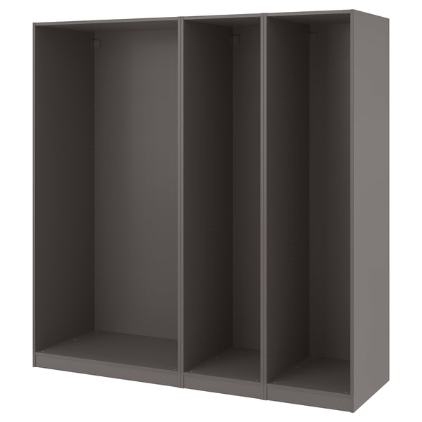 PAX 3 garderobsstommar - mörkgrå 200x58x201 cm