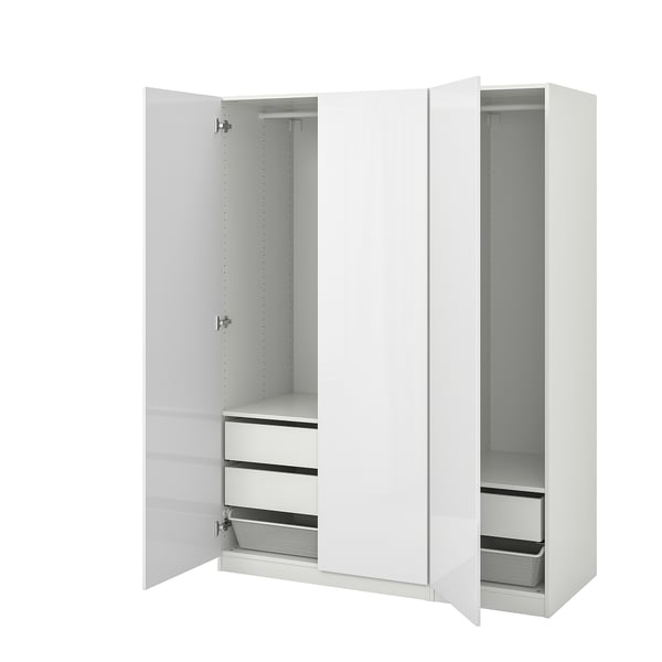 PAX / FARDAL Garderob - vit/högglans/vit 150x60x201 cm