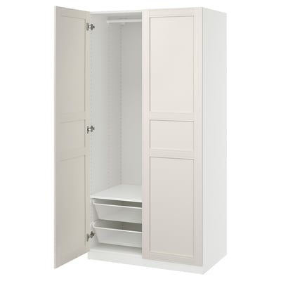 PAX / FLISBERGET Garderobskombination, vit/off-white, 100x60x201 cm