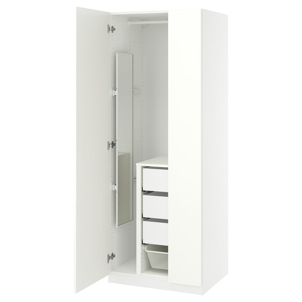 PAX / FORSAND Garderobskombination, vit/vit, 75x60x201 cm