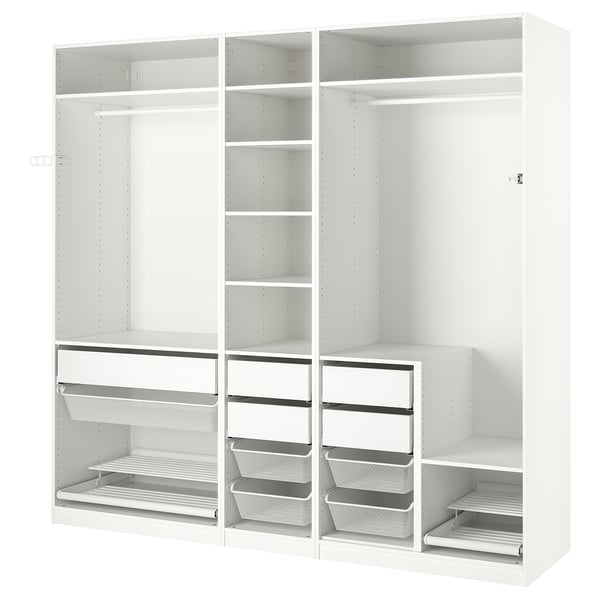 PAX Garderobskombination - vit 250x58x236 cm