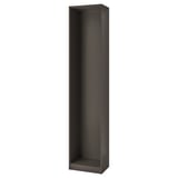 PAX garderobsstomme, mörkgrå, smal design, minimalistisk
