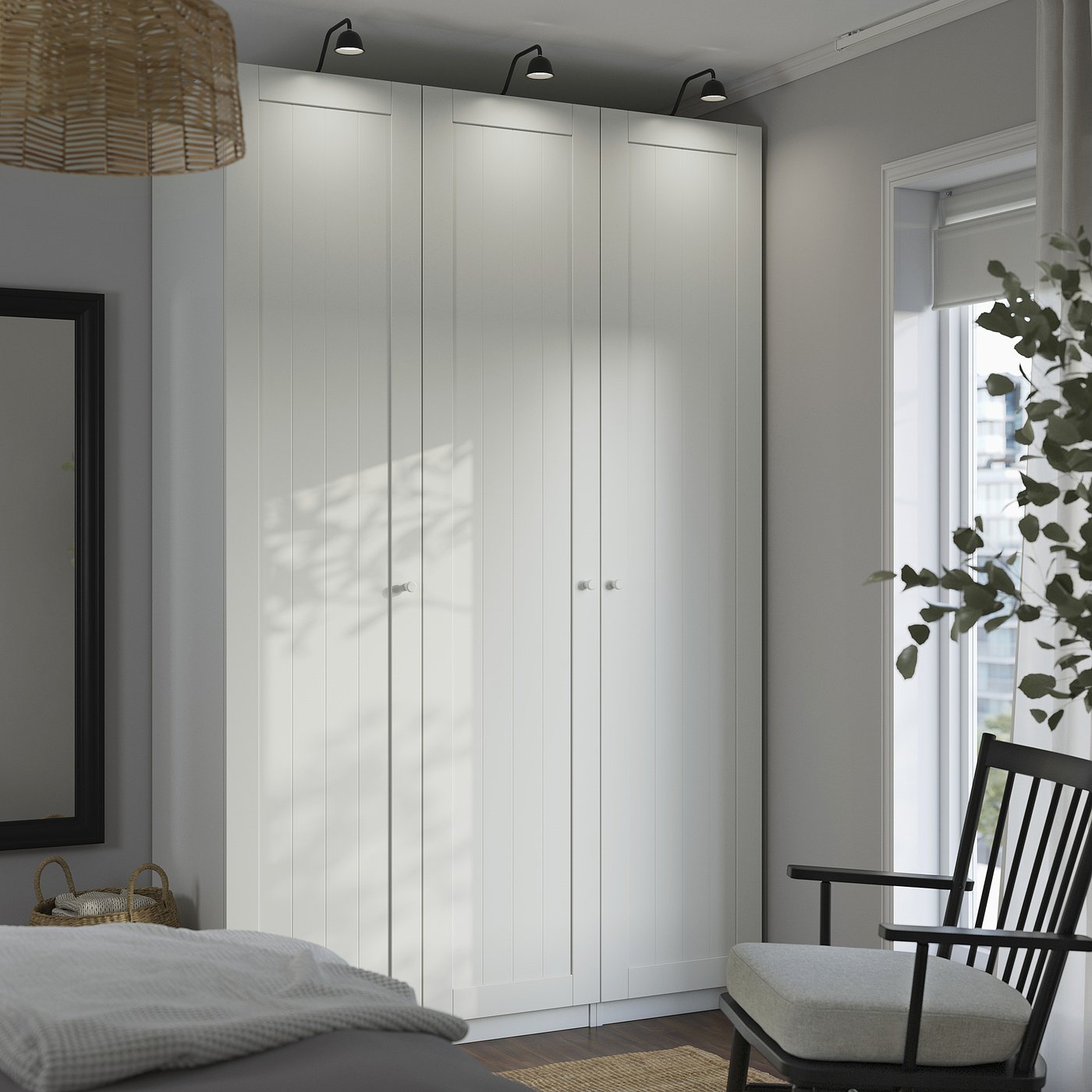 IKEA PAX / GULLABERG garderobskombination, vit/vit, 150x60x236 cm