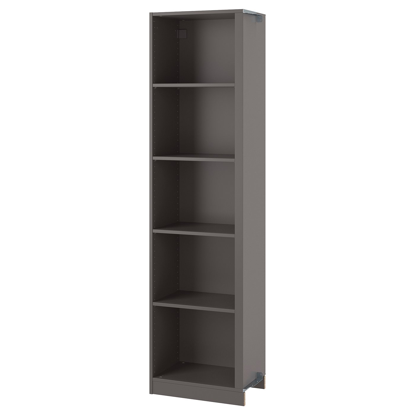 IKEA PAX påbyggnadsdel hörn med 4 hyllor, mörkgrå, 53x35x201 cm