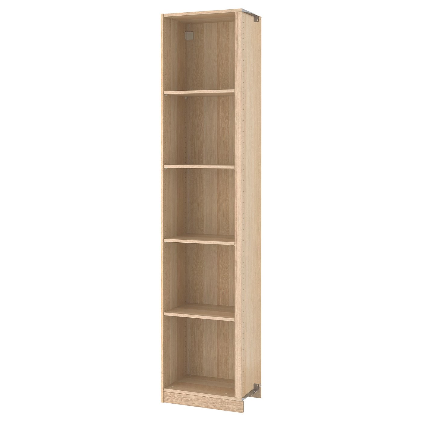 IKEA PAX påbyggnadsdel hörn med 4 hyllor, vitlaserad ekeffekt, 53x35x236 cm