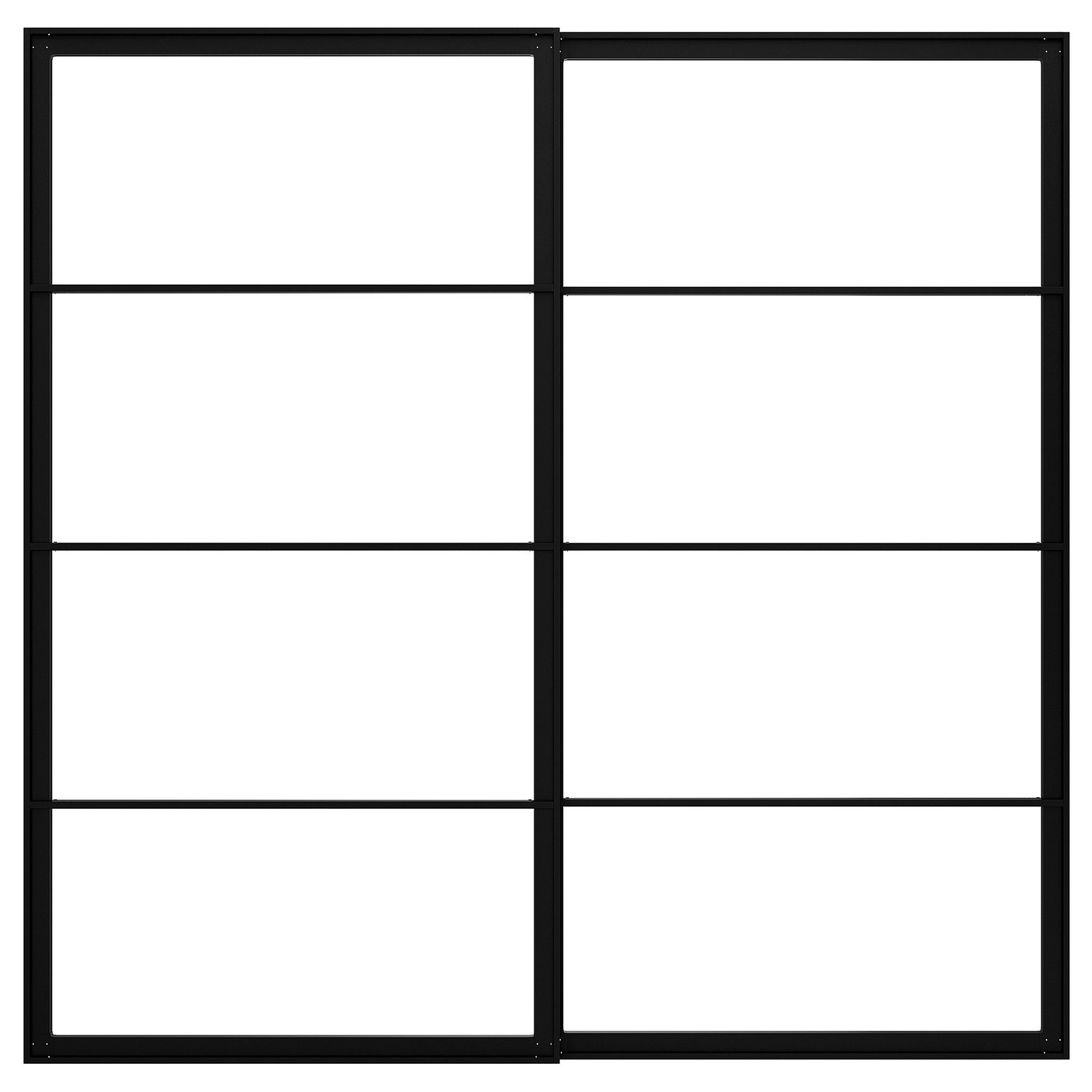 IKEA PAX ram till skjutdörrpar med skena, svart, 200x201 cm