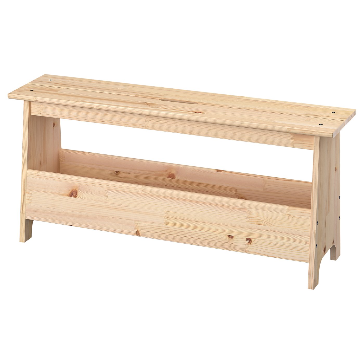 IKEA PERJOHAN bänk med förvaring, furu, 100 cm
