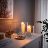 PILFINK Ljusstake set om 2, klarglas