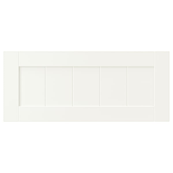 Vit PIPMAKARE lådenhet, elegant modern design, ljus träfärg, rektangulär form, enkel stil.