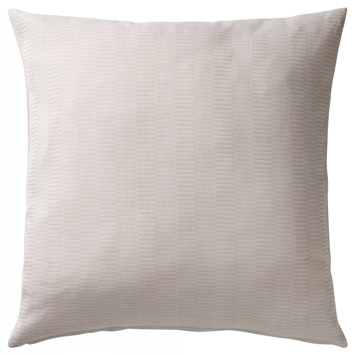 IKEA PLOMMONROS kuddfodral, beige/vit, 50x50 cm