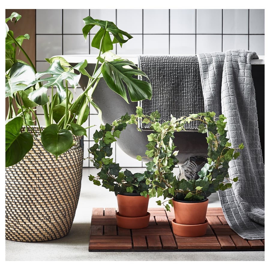 RÅGKORN kruka, inom-/utomhus mörkgrå/beige, 32 cm - IKEA