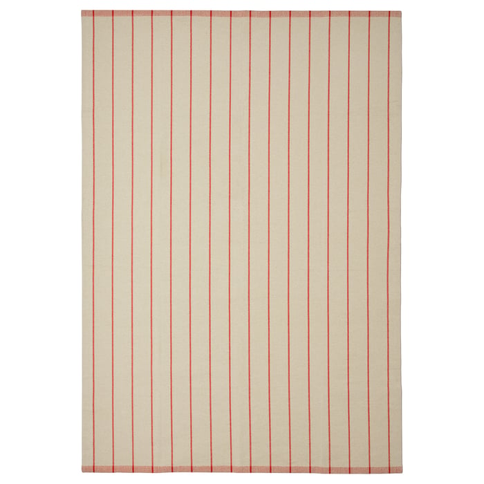 RIDSTIG matta, slätvävd, off-white/röd, 170x240 cm - IKEA