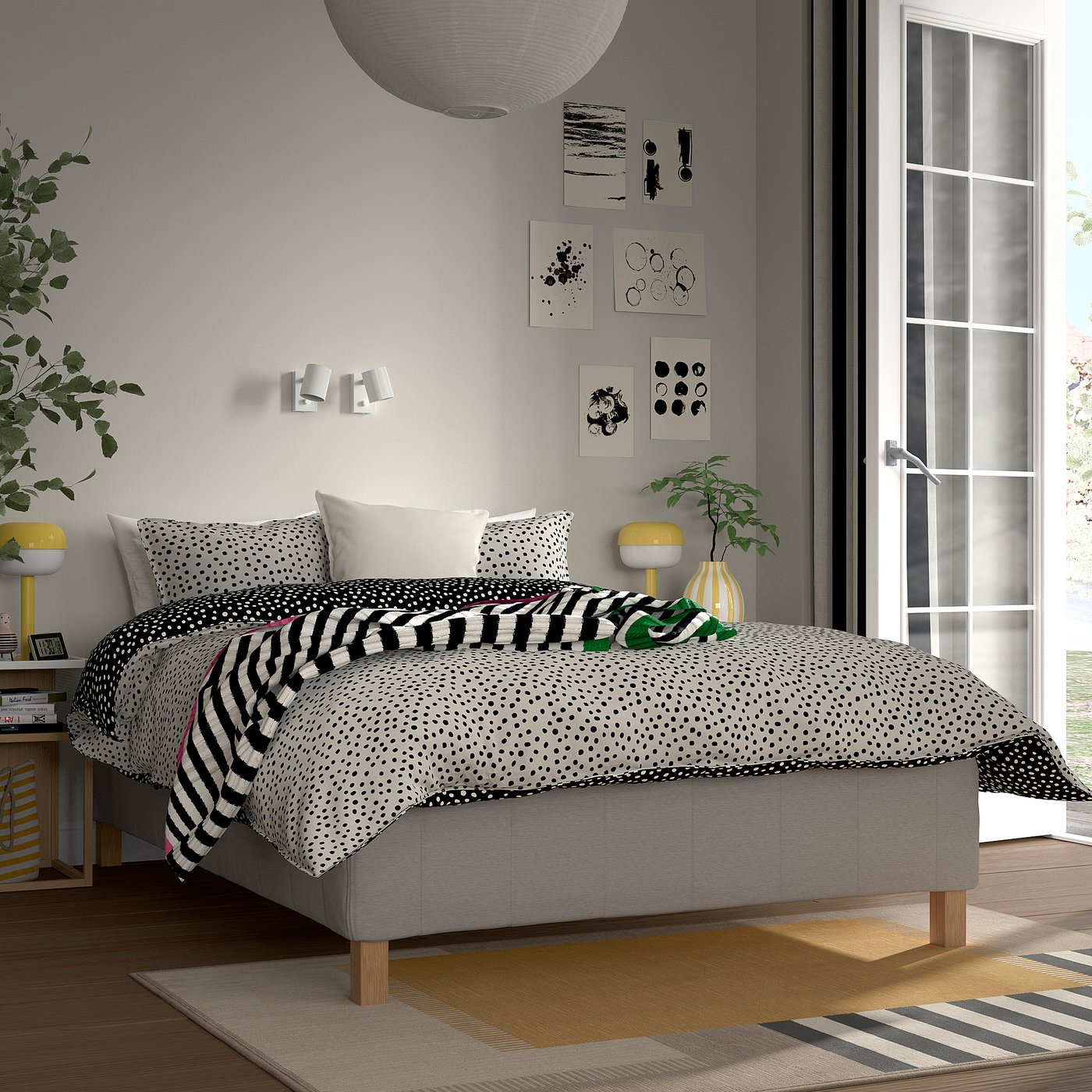 IKEA RISHÖJDEN resårbtn m pocketresårkärna 7 zoner, inkl ben medium fast/knisa ljusbeige, 120x200 cm