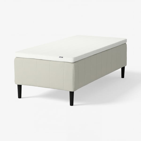 RISHÖJDEN Resårbtn m pocketresårkärna 7 zoner, inkl ben och bäddmadrass medium fast/Knisa ljusbeige Norrsele, 80x200 cm