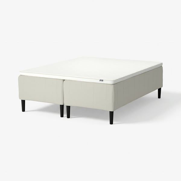 RISHÖJDEN Resårbtn m pocketresårkärna 7 zoner, inkl ben och bäddmadrass medium fast/Knisa ljusbeige Nyläget, 180x200 cm