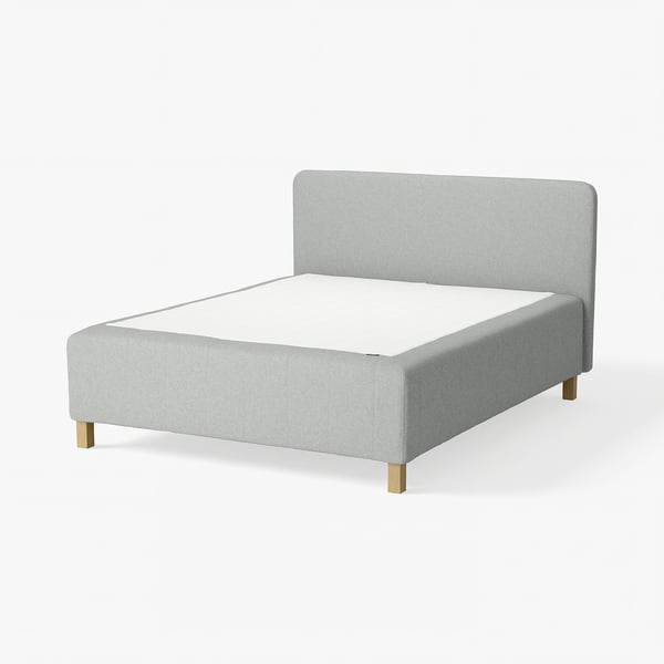 RISHÖJDEN Resårbtn m pocketresårkärna 7 zoner, inkl ben och sänggavel medium fast/Tibbleby beige/grå, 160x200 cm