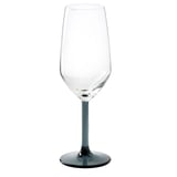 RÖDRÄKA Champagneglas, blågrå/klarglas, 25 cl