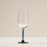 RÖDRÄKA Champagneglas, blågrå/klarglas, 25 cl