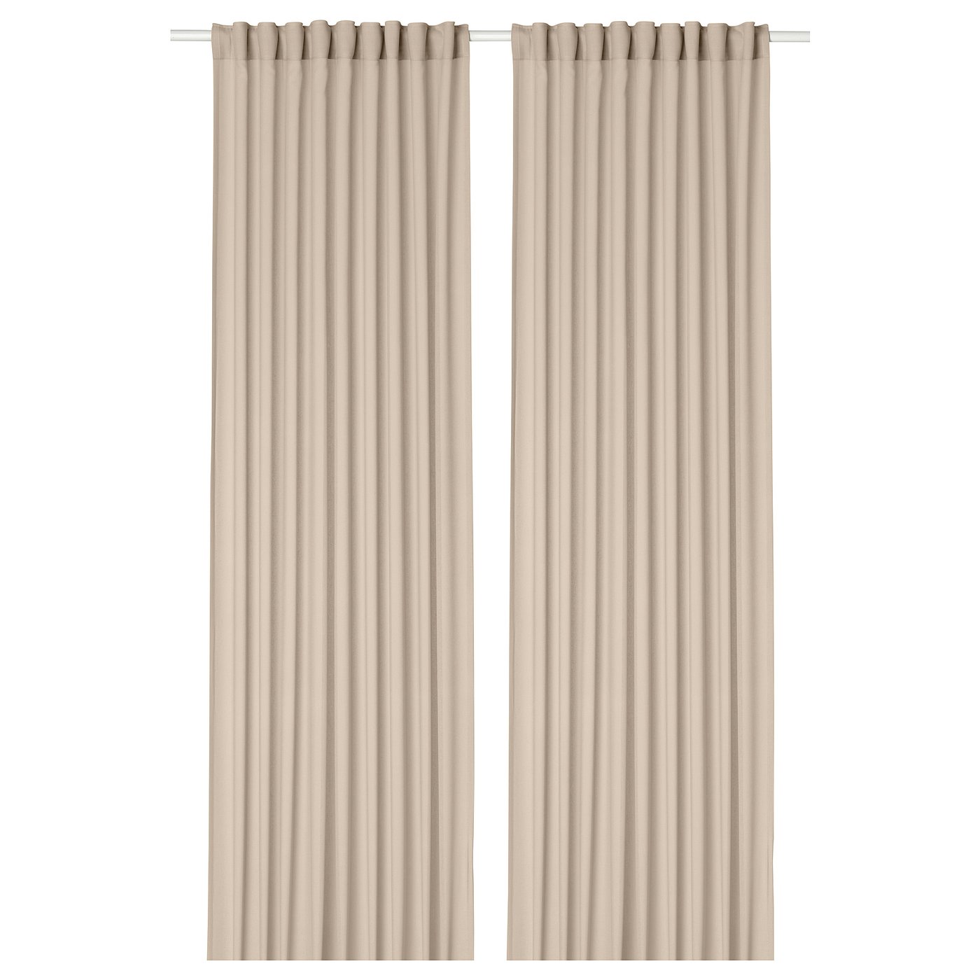 IKEA ROSENROBINIA skira gardiner, 1 par, beige/med veckband, 145x250 cm