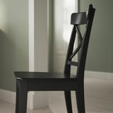 ROSENTORP / ROSENTORP Bord och 6 stolar, svart/svart, 160/215x110 cm