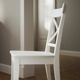ROSENTORP / ROSENTORP Bord och 6 stolar, vit/vit, 160/215x110 cm