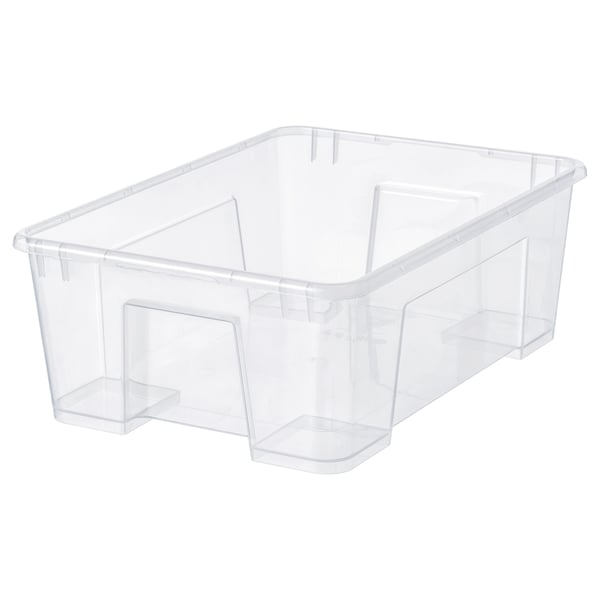 SAMLA Låda - transparent 39x28x14 cm/11 l