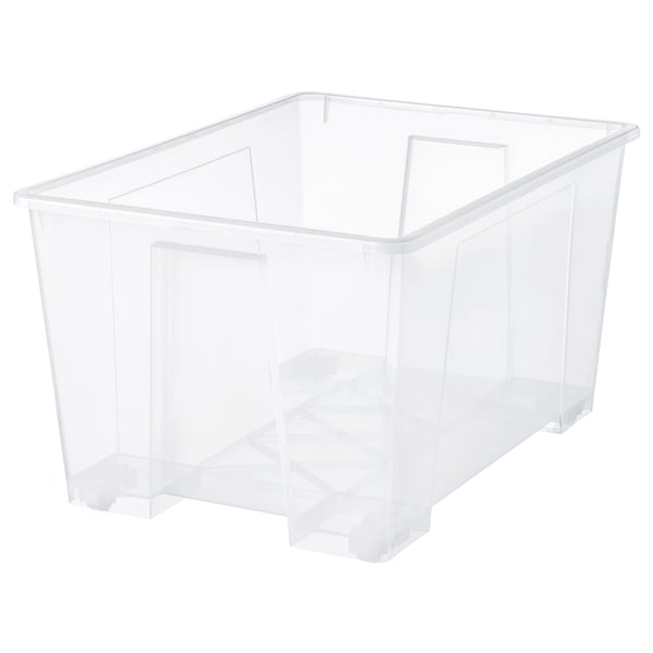 SAMLA Låda - transparent 78x56x43 cm/130 l