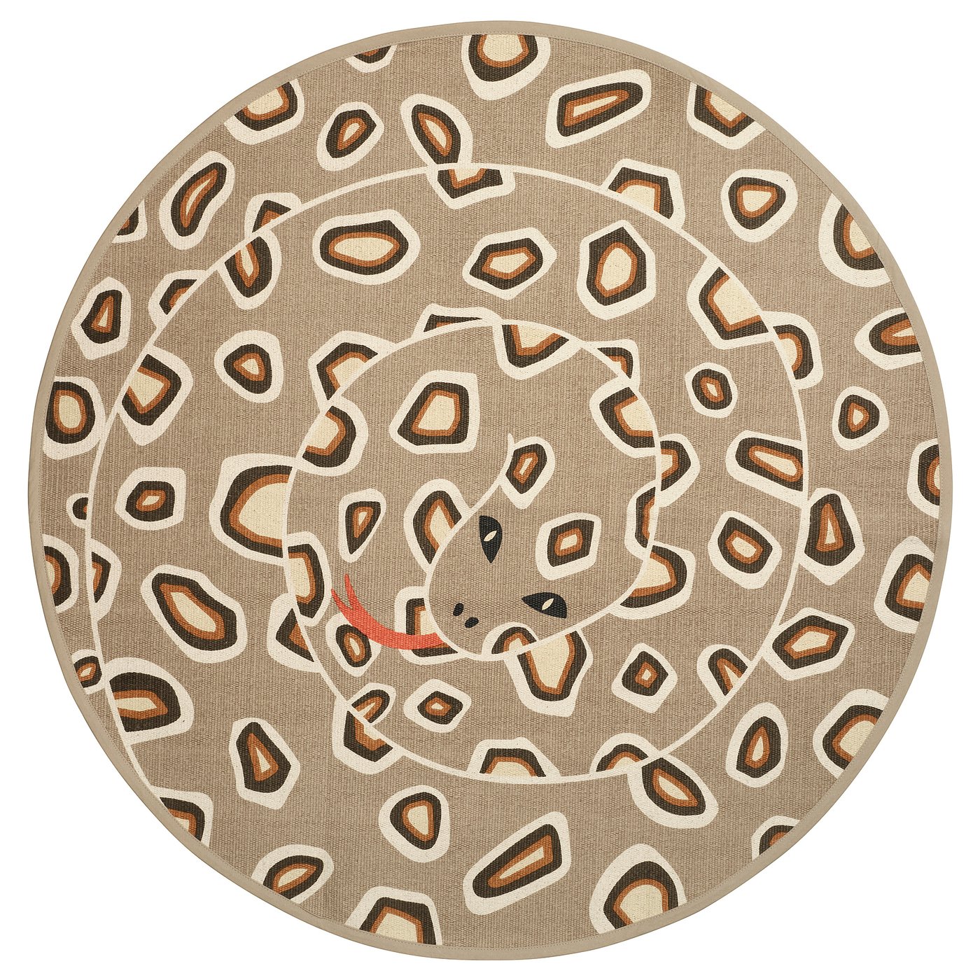 IKEA SANDLÖPARE matta, slätvävd, ljusbrun/ormmönstrad, 100 cm