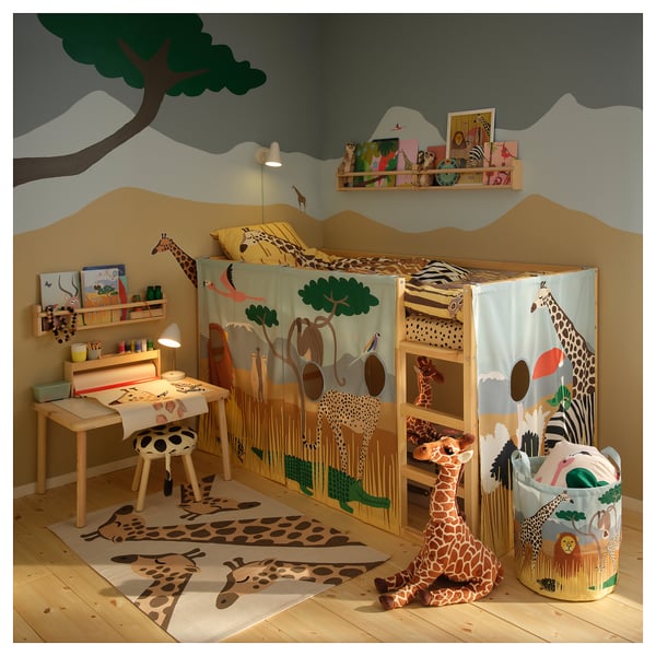 SANDLÖPARE Mjukleksak, giraff/brun, 70 cm