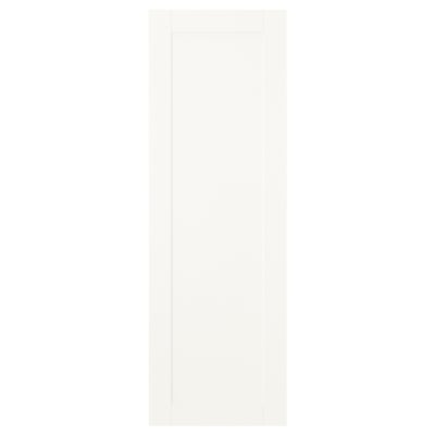 SANNIDAL: vit förvaringsdörr, enkel, modern design. Passar platsa-enheter, hänger åt båda hållen.