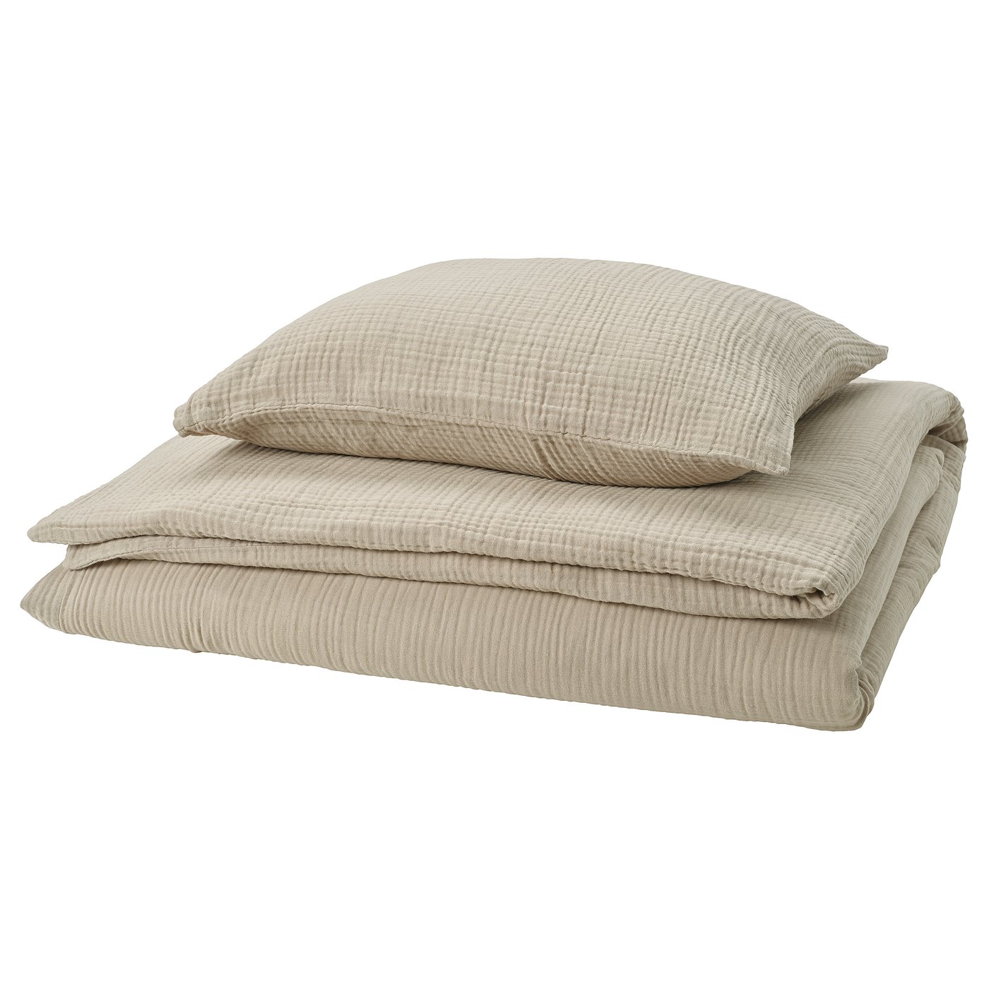 IKEA SCHERSMIN påslakan 1 örngott, gråbeige, 150x200/50x60 cm