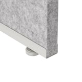 Närbild på rumsavdelare SIDORNA robust, slät passform och strukturerad panel.
