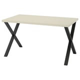 SKÅLSTA Bord, ljust gråbeige/X-formad svartgrå, 140x80 cm
