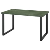 SKÅLSTA Bord, mörk grågrön marmormönstrad/U-formad svartgrå, 140x80 cm