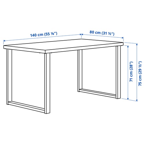 SKÅLSTA Bord och 4 stolar, mörk grågrön marmormönstrad U-formad svartgrå/Knäbäck mörkgrå profilerad metall/svartgrå, 140x80 cm