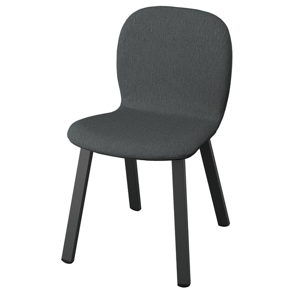 SKÅLSTA Stol, Knäbäck mörkgrå/profilerad metall/svartgrå