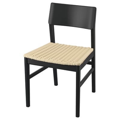 SKANSNÄS stol - svart, vävd sits, skandinavisk design