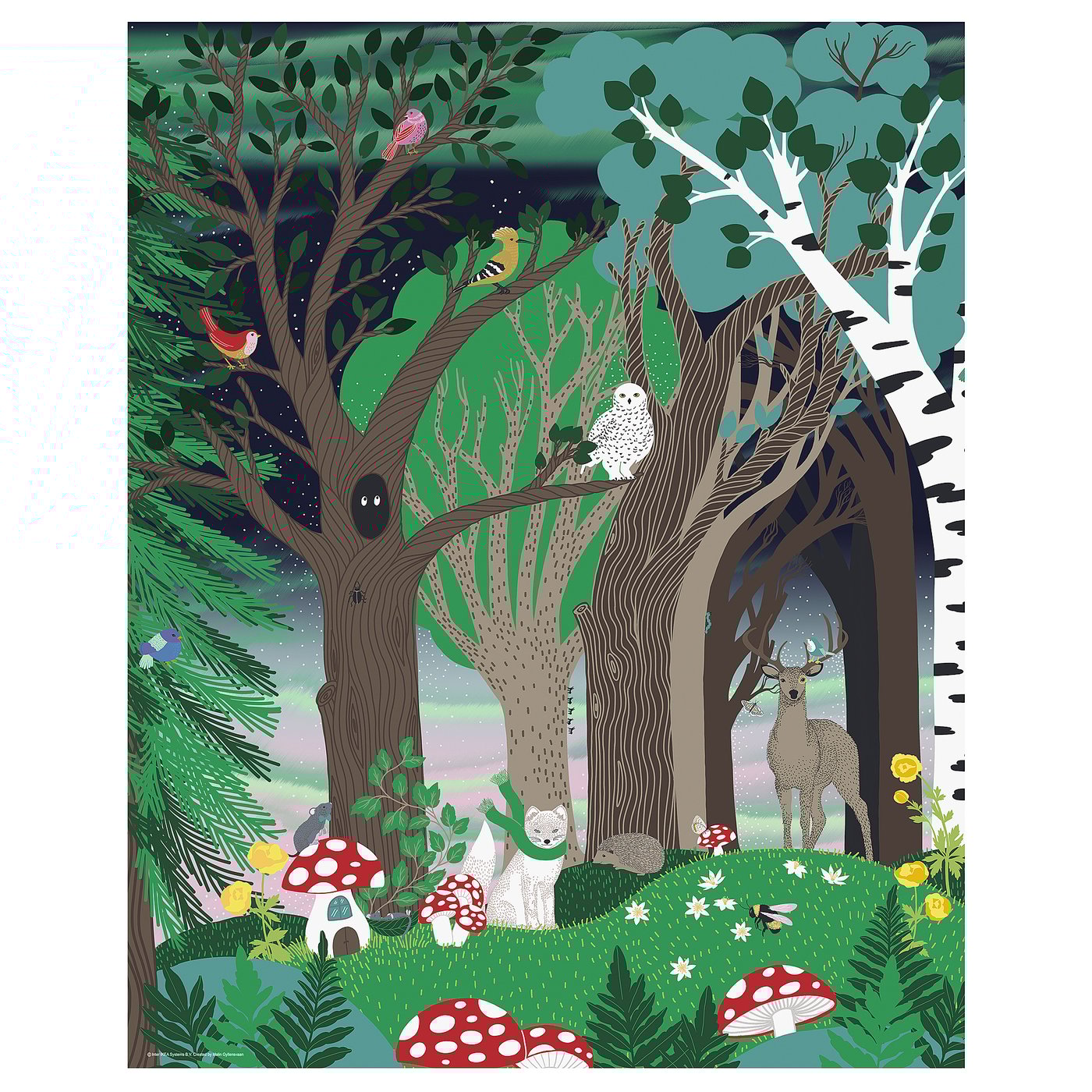 IKEA SKOGSDUVA bild, skogsglänta, 40x50 cm