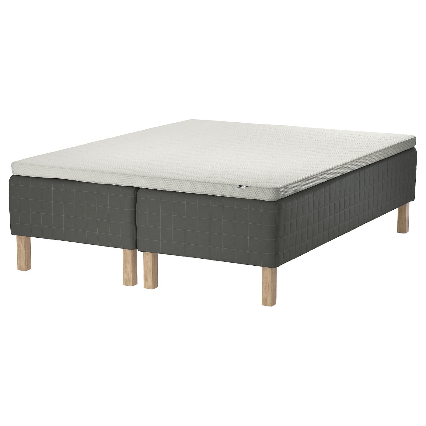 IKEA SKOTTERUD resårbotten med bäddmadrass, fast mörkgrå/norrsele vit, 180x200 cm