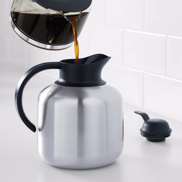 VATTENTÄT Kettle, stainless steel, black - IKEA