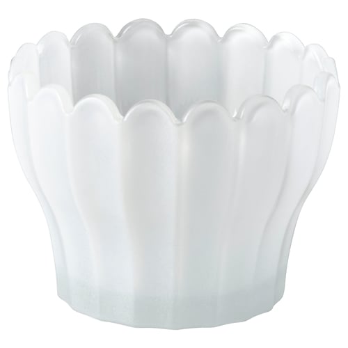 SMÅNÄCKROS Värmeljushållare, vit, 6 cm