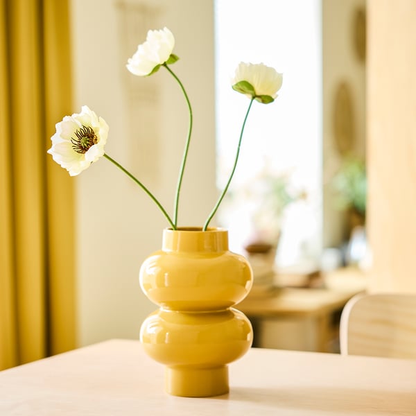 SMYCKA Konstgjord blomma, inom-/utomhus Vallmo/vit, 51 cm