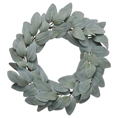 SMYCKA Konstgjord krans, inom-/utomhus eukalyptus/grågrön, 45 cm