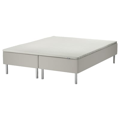 SNARUM sängbotten, vit, trä/metall, rektangulär, modern design.