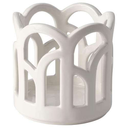 SNÖSISKA Ljushållare, off-white, 11 cm