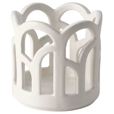 SNÖSISKA Ljushållare, off-white, 11 cm