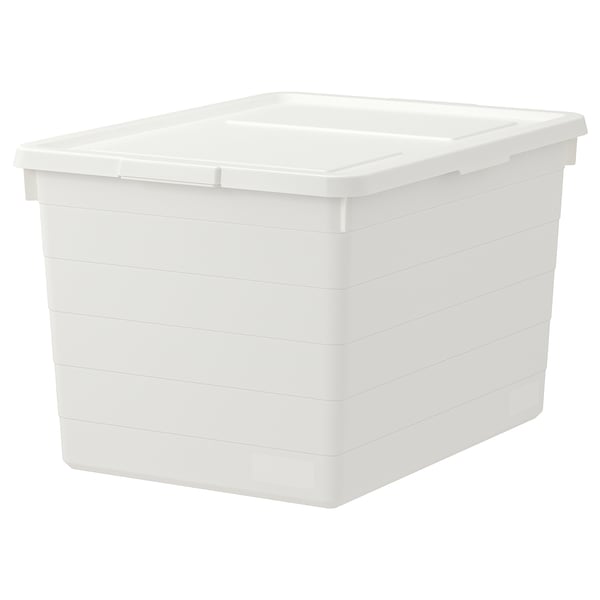 SOCKERBIT Låda med lock - vit 38x51x30 cm