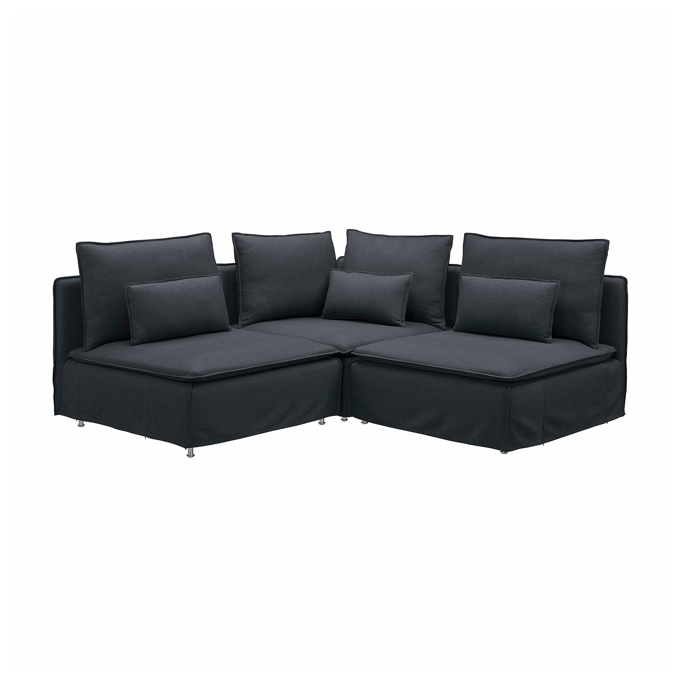 IKEA SÖDERHAMN hörnsoffa, 3-sits, knäbäck antracit